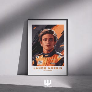 Lando Norris 2025 Poster | McLaren F1 Art Print | Formula 1 Wall Decor | Motorsport Illustration | F1 Gift for Racing Fans | Home Office Art