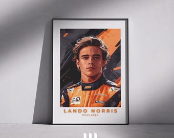 Lando Norris McLaren F1 Art Print: Formula 1 Racing Poster
