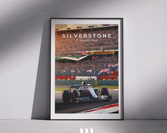 Silverstone F1 Grand Prix Poster - British Racing Wall Art, Formula 1 Print, Motorsport Decor, Racing Track Art, F1 Fan Gift, Silverstone UK