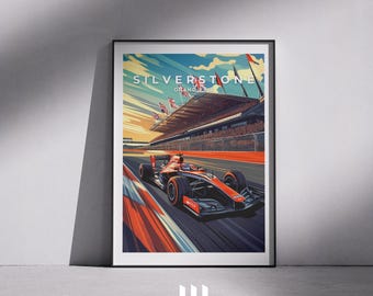Silverstone Grand Prix Poster, British F1 Racing Print | Silverstone Wall Art, Formula 1 Gift, Motorsport Home Decor UK Grand Prix Art Print
