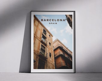 Barcelona Travel Poster: Vintage Spanish Architecture Print