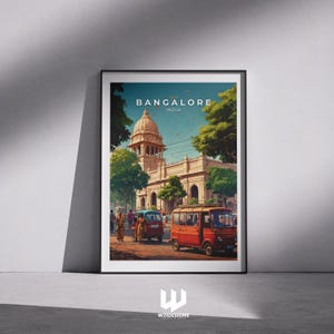 Bangalore Travel Print - India, Bangalore City Poster, India Wall Art, Urban Travel Print, Bengaluru Artwork, Asia Print, Indian Cityscape