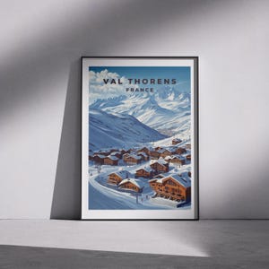 Val Thorens Ski Resort Poster: France Alpine Travel Art