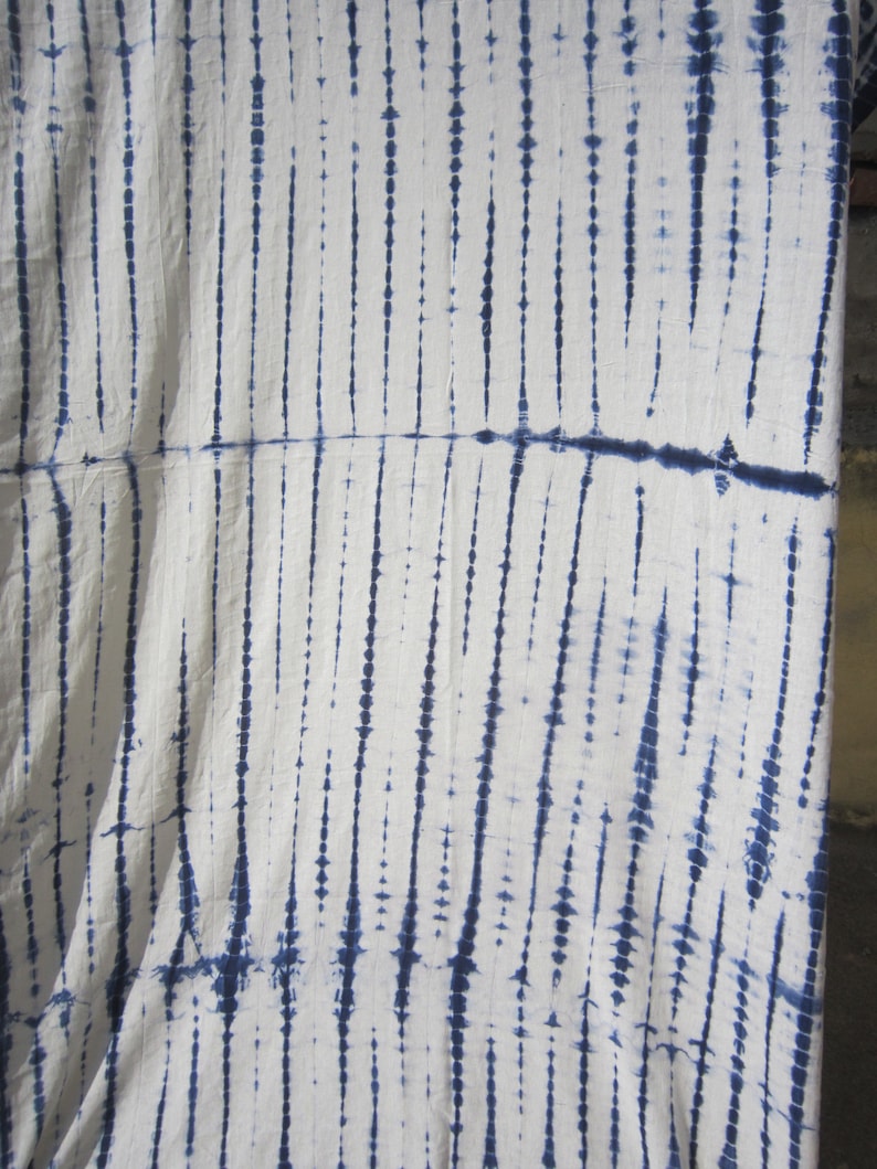 80 by 44 blue and white curtain Bohemian curtain Shibori Tie dye curtain boho decor cotton indigo tie dye curtain beach curtain