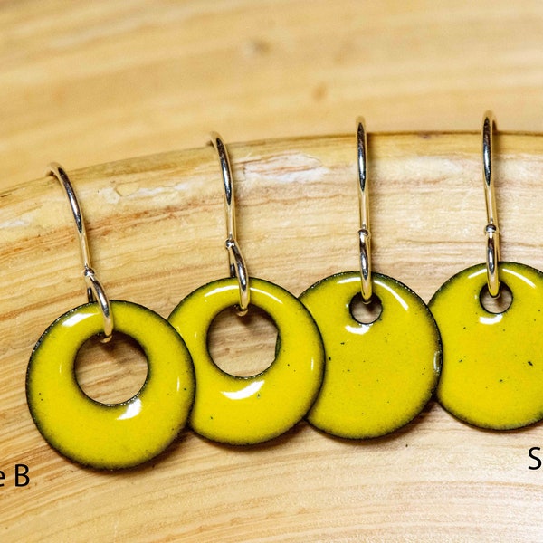 Handmade Bright Yellow Earrings, Customize For the Look You Want! Primary Yellow Enamel Earrings, 12 Options, Bold Earrings, Crayon Yellow