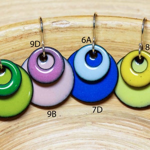 Choose Your Own Custom Colors! Handmade Layered Enamel Earrings - 1/2 ...