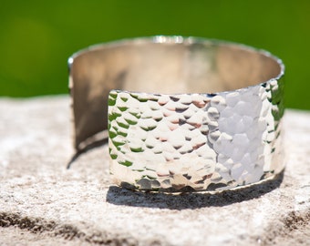 Hammered Silver Cuff Bracelet, Silver Bracelet, Textured Cuff Bracelet, Women's Cuff, Men's Cuff, Small, Medium, Large, Open Cuff Bracelet