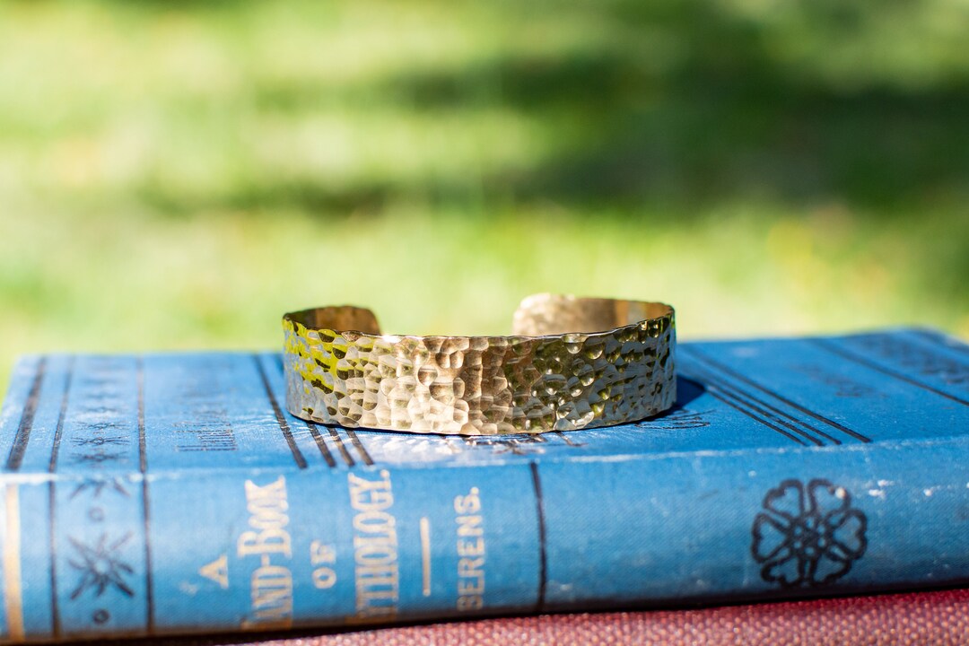 Hammered Brass Cuff Bracelet, Open Cuff Bracelet, Textured, Narrow Cuff