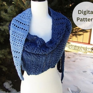 Crochet Triangle Shawl Pattern - Mother&#39;s Day Shawl - Crochet Wrap Pattern - Crochet Shawl Pattern - Triangle Shawl Crochet Pattern
