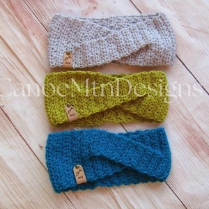 Crochet Ear Warmer Pattern - Twisted Ear Warmer Pattern - DIGITAL DOWNLOAD ONLY