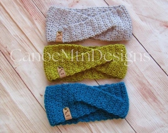 Crochet Ear Warmer Pattern - Twisted Ear Warmer Pattern - DIGITAL DOWNLOAD ONLY