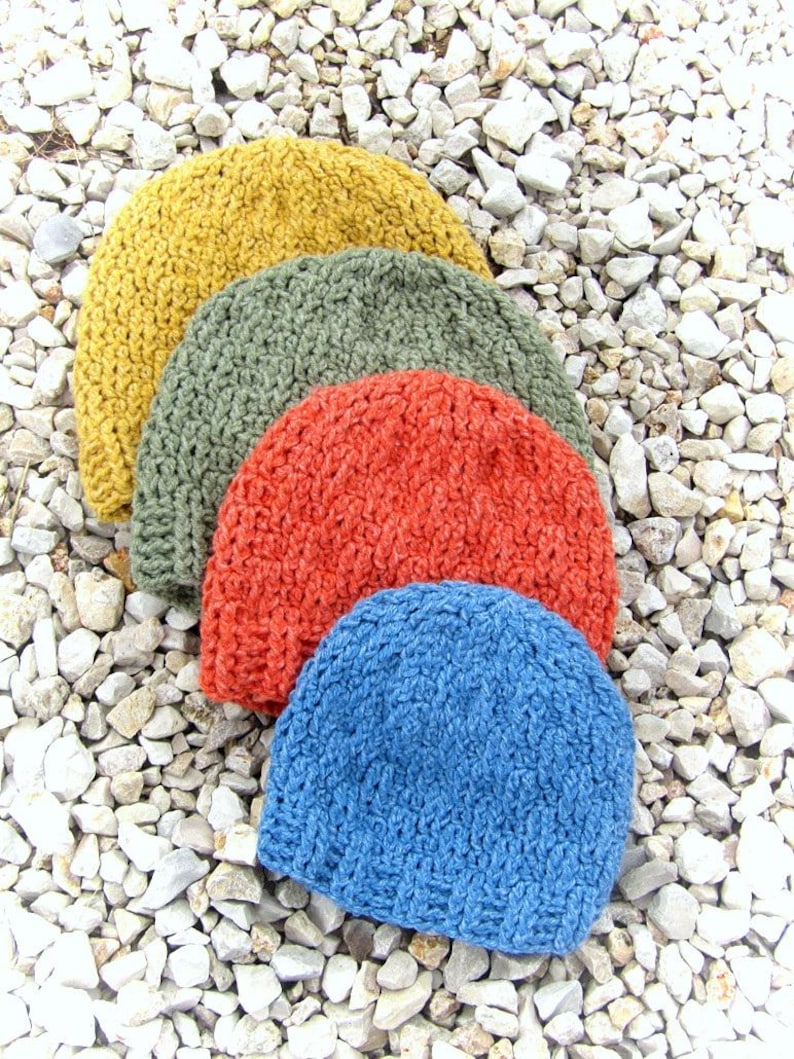Crochet Beanie Pattern Textured Crochet Hat Unisex Beanie Top Down