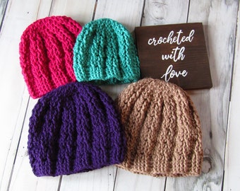 Crochet Beanie Pattern - crochet hat - Crochet Textured Hat - Cables Beanie - Mini Cables Beanie - Textured Beanie Crochet Pattern