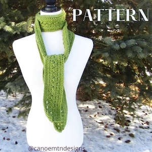 Crochet Skinny Scarf Pattern - Crochet Pattern - Skinny Scarf - Spring Scarf Pattern - Crochet Spring Scarf