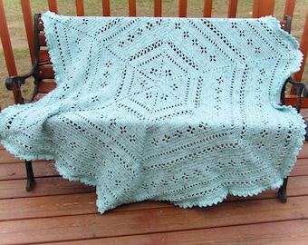 Crochet Baby Blanket Pattern - Hexagon Blanket - Baby Gift - Crochet lacy blanket pattern - crochet pattern - Baby Blanket - Filet Crochet