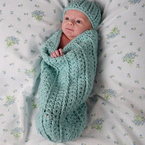 Crochet Baby Cocoon Pattern - Crochet baby Hat Pattern - Newborn Baby Cocoon - Unisex Baby cocoon Pattern - crochet baby gift