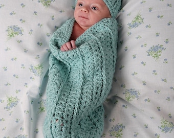 Crochet Baby Cocoon Pattern - Crochet baby Hat Pattern - Newborn Baby Cocoon - Unisex Baby cocoon Pattern - crochet baby gift