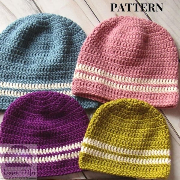 Crochet Beanie Pattern - Unisex Beanie - Vintage Vibes Beanie - Crochet Slouch Hat Pattern - top down beanie - Crochet Toque Pattern