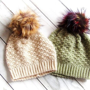 Crochet Textured Beanie Pattern - Crochet Hat pdf - Crochet Pattern for her - Beanie Pattern - Women's Hat Pattern - textured beanie pdf