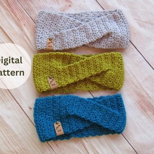 Crochet Ear Warmer Pattern - Twisted Ear Warmer Pattern - Headband Pattern - Textured Ear Warmer - women's ear warmer pattern