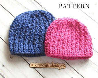 Crochet Beanie Pattern - Crochet textured Hat Pattern - Textured Beanie Pattern - Unisex crochet hat pattern - Top Down Beanie