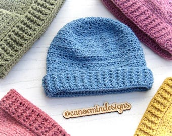 Crochet Beanie Pattern - DIGITAL DOWNLOAD ONLY - Unisex beanie pattern - Crochet pattern - Top Down Beanie Crochet Pattern
