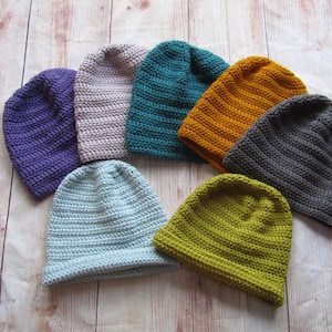 Crochet Hat Pattern - Unisex Slouch Hat - Crochet Unisex Beanie pattern - Top Down Beanie - Reversible Hat pattern to crochet