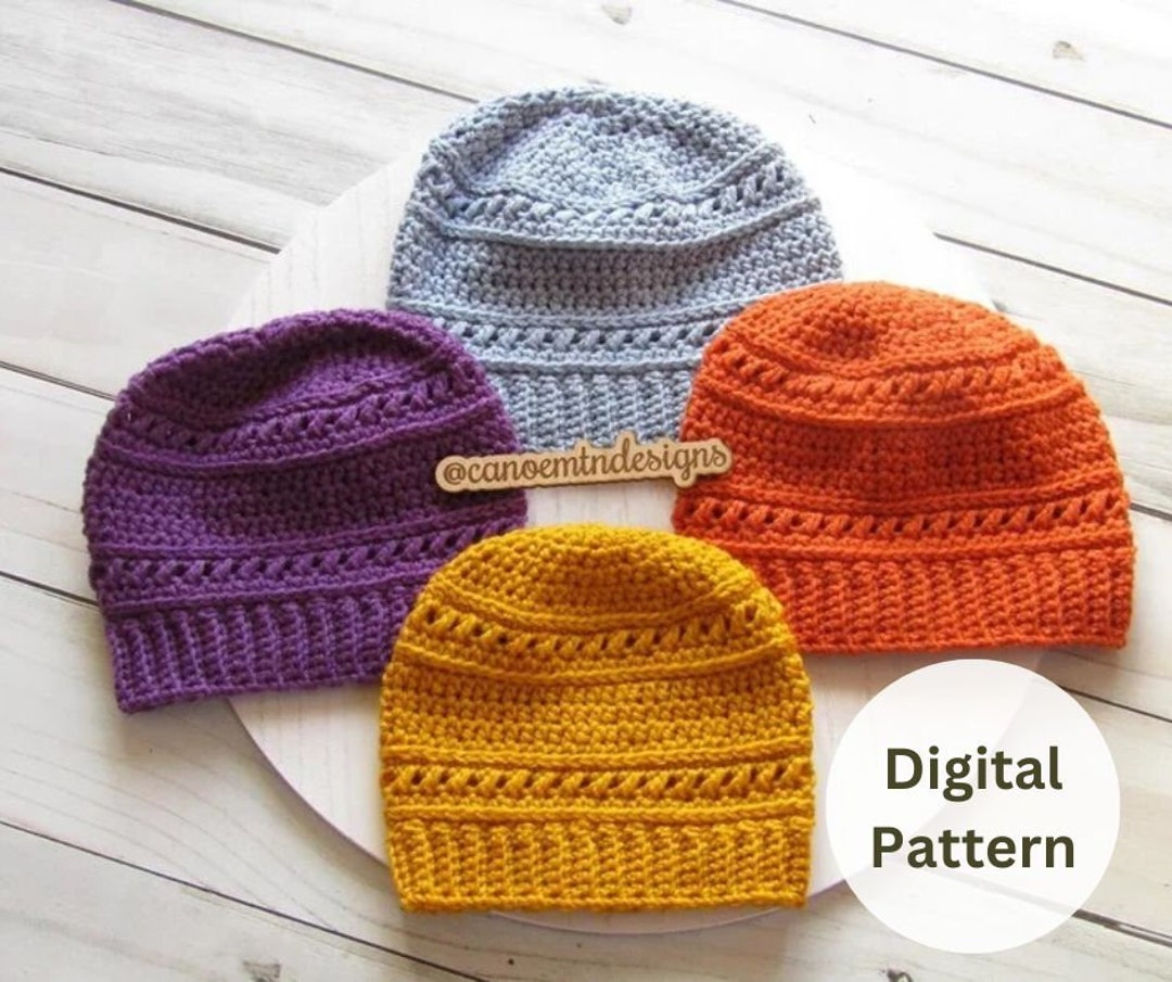 Crochet Beanie Pattern Unisex Crochet Hat Top Down Beanie Pattern