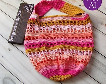 Crochet Market Bag Pattern - Easy Bag (PDF Pattern)