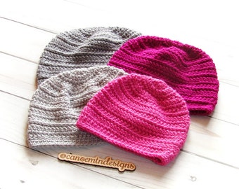 Unisex Crochet Beanie Pattern - Crochet Pattern - top/down hat - unisex beanie - Multiple sizes beanie - Carlin Beanie
