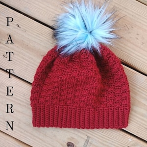 Crochet Pom Pom Hat Pattern - Crochet Hat Pattern - Women&#39;s Toque Pattern - Best Seller - Simply Stylish