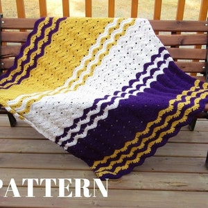 Crochet Baby Blanket Pattern - Striped Baby Blanket pattern - Unisex Striped Blanket Pattern - 3 color crochet striped blanket pattern