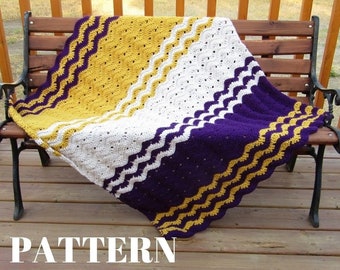 Crochet Baby Blanket Pattern - Striped Baby Blanket pattern - Unisex Striped Blanket Pattern - 3 color crochet striped blanket pattern