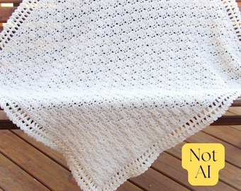 Crochet Heirloom Baby Blanket Pattern - Lacy baby blanket - PDF only