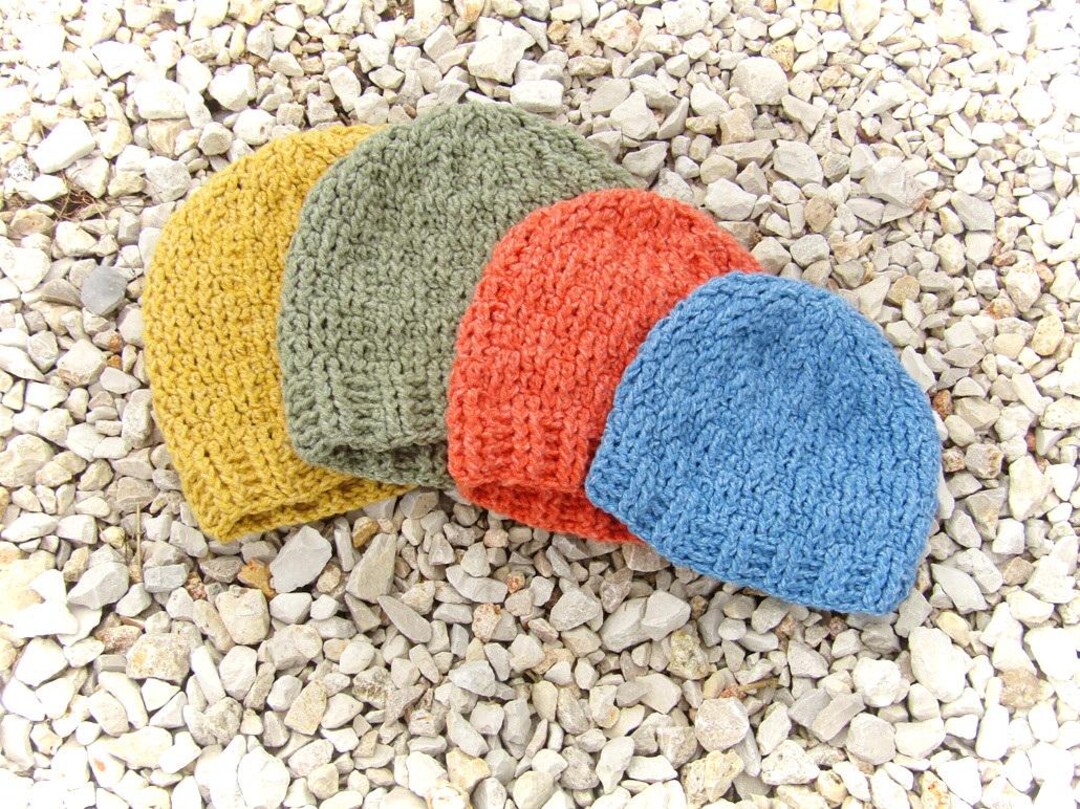 Crochet Beanie Pattern Textured Crochet Hat Unisex Beanie Top Down