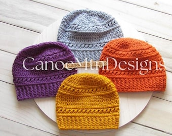 Crochet Beanie Pattern - Top Down pattern -Digital Download