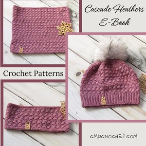 Crochet Textured Beanie Pattern - Crochet Cowl Pattern - Bonus Crochet Ear Warmer - Crochet pattern set - Textured Ear Warmer Pattern