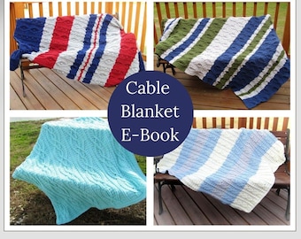 Crochet Cable Blanket Pattern Collection -  DIGITAL DOWNLOAD ONLY