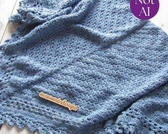 Crochet Shawl Pattern - Triangle Shawl/Wrap - digital download only