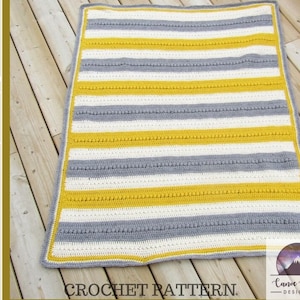 Crochet Blanket Pattern - Crochet Afghan Pattern - Lapghan pattern - Striped Blanket Pattern