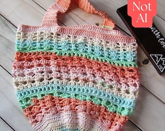 Crochet Market Bag Pattern - Bag Sampler Stitch Pattern - (PDF Pattern)