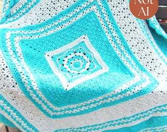 Crochet Square Baby Blanket Pattern - DIGITAL DOWNLOAD ONLY