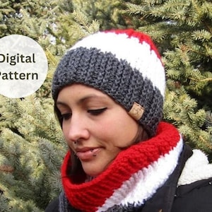 Crochet Hat Pattern - Crochet Striped Hat Pattern - Textured Unisex Beanie - Unisex crochet pattern - Crochet Beanie Pattern - Stretchy Hat