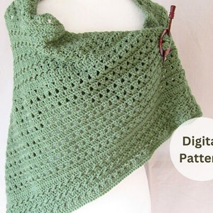 Crochet Shawl Pattern - Triangle Shawl Crochet Pattern - Mother&#39;s Day Shawl Pattern - crochet Granny&#39;s Shawl pattern - textured shawl pdf