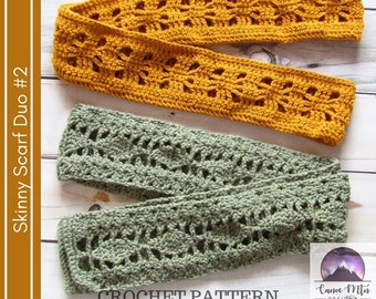 Crochet Scarf Pattern - Skinny Scarf Pattern - Crochet Scarf - Fashion Scarf Pattern - Lacy Skinny Scarf crochet pattern - Easy crochet