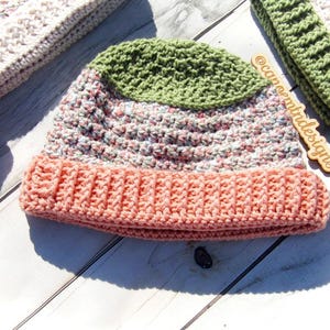 Crochet Beanie Pattern - Unisex Hat Pattern - scrap striped beanie - multiple sizes beanie - Textured Hat Pattern - Stash Busting Beanie