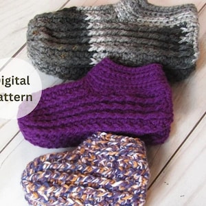 Unisex Crochet Slipper Pattern - unisex slipper pattern - crochet slippers for him - Chunky Slippers Crochet Pattern - Children&#39;s pattern