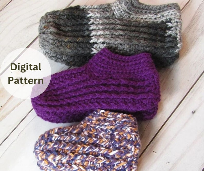 Unisex Crochet Slipper Pattern Unisex Slipper Pattern Crochet Slippers for Him Chunky Slippers Crochet Pattern Children's Pattern