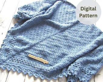 Crochet Shawl Pattern - crochet lacy shawl pattern - crochet shawl for Mother's Day - Shawl crochet pattern - Lacy Shawl Pattern to Crochet
