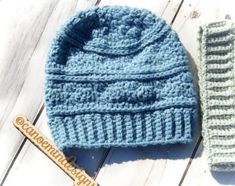 Crochet Beanie Pattern - Crochet Slouch Hat - Crochet Pattern - Textured Slouch Hat Pattern - Unisex Crochet Beanie Pattern - Beanie Pattern